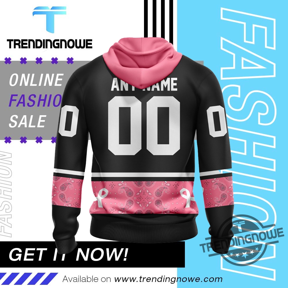 "Top Trendy Hats and Shirts for 2025: Styles and Teams" 12 Boston Fleet Pwhl Pink Paisley Fights Breast Cancer Shirt Hoodie