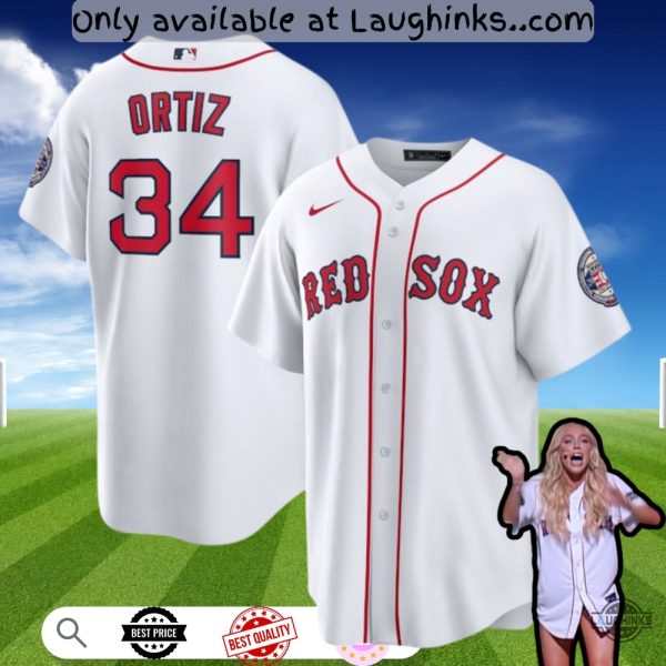 alex cooper nike david ortiz hall of fame 2022 replica boston red sox home white baseball jersey in call her alex laughinks 1