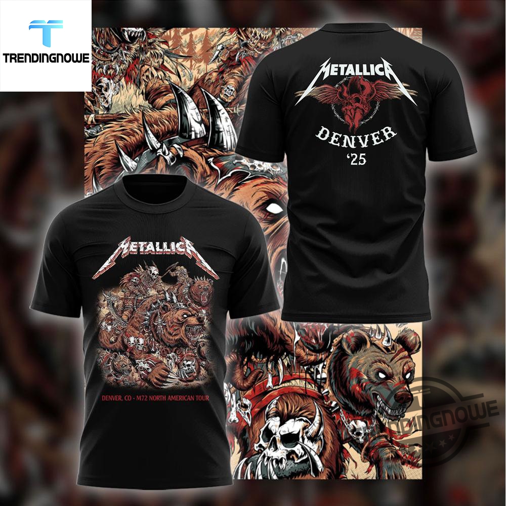 "Top 2025 Jerseys: Mariners, Rockets, Rangers & Roughriders Fashion" 9 Metallica M72 Denver Concert 2025 Shirt