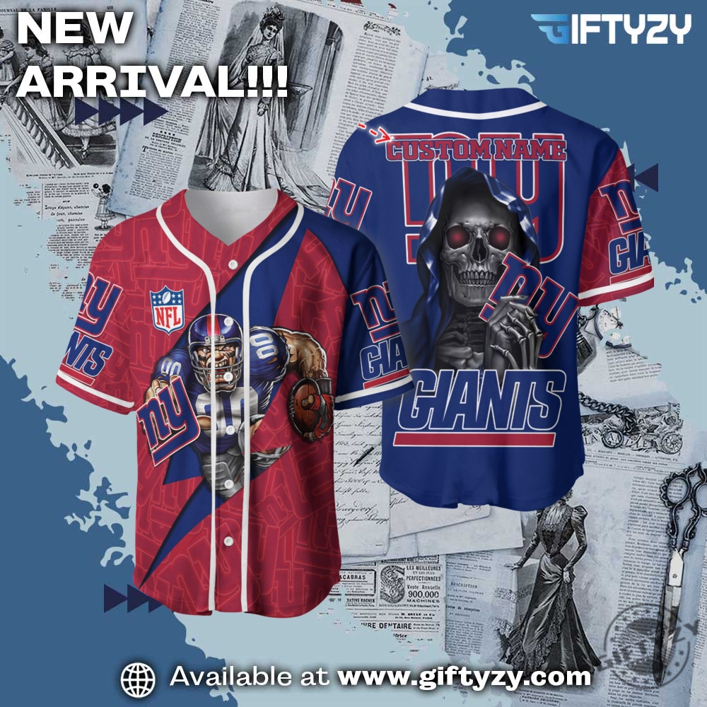 NFL Teams Personalized Baseball Jersey mascot 9 Nfl New York Giants Personalized Baseball Jersey Mascot Shirt For Fans