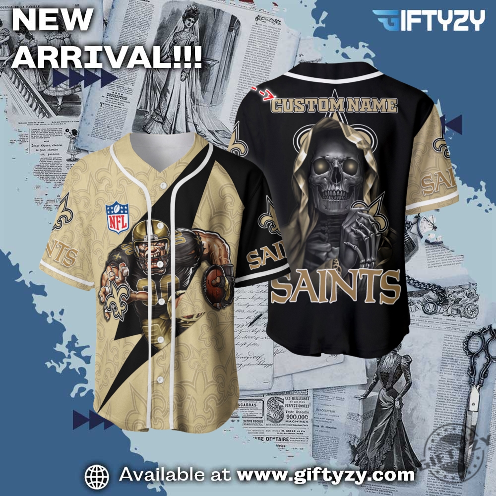 NFL Teams Personalized Baseball Jersey mascot 10 Nfl New Orleans Saints Personalized Baseball Jersey Mascot Shirt For Fans