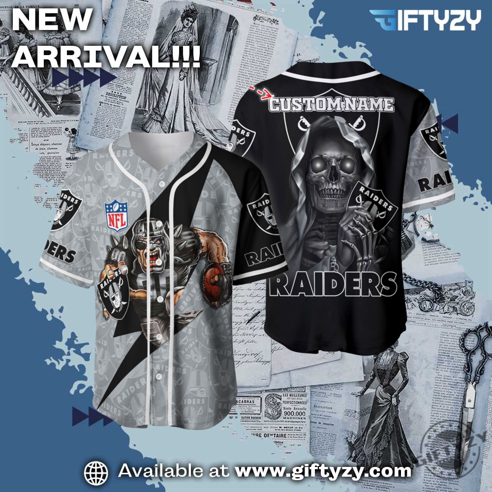 NFL Teams Personalized Baseball Jersey mascot 12 Nfl Las Vegas Raiders Personalized Baseball Jersey Mascot Shirt For Fans