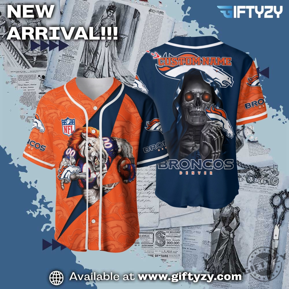 NFL Teams Personalized Baseball Jersey mascot 17 Nfl Denver Broncos Personalized Baseball Jersey Mascot Shirt For Fans