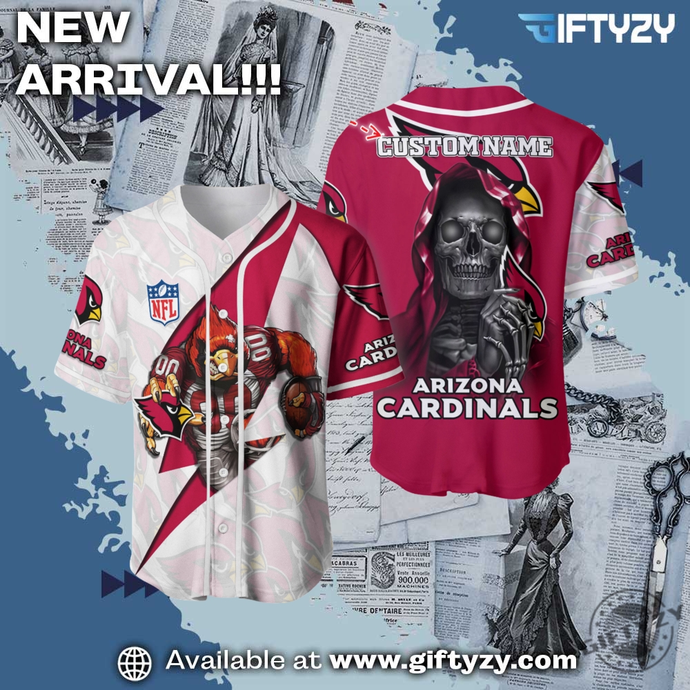 NFL Teams Personalized Baseball Jersey mascot 22 Nfl Arizona Cardinals Personalized Baseball Jersey Mascot Shirt For Fans
