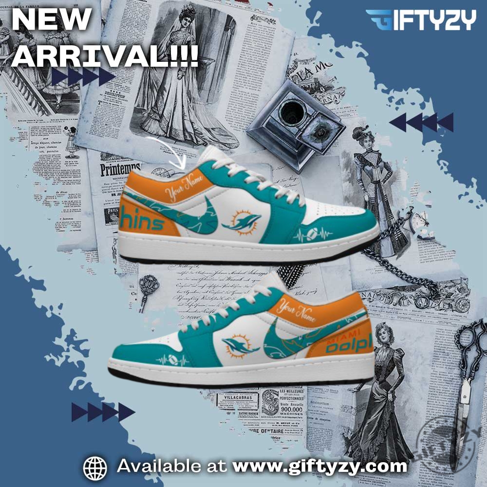 NFL Teams Personalized Air Jordan 1 Shoes 3 Miami Dolphins Nfl Football Personalized Air Jordan 1 Shoes