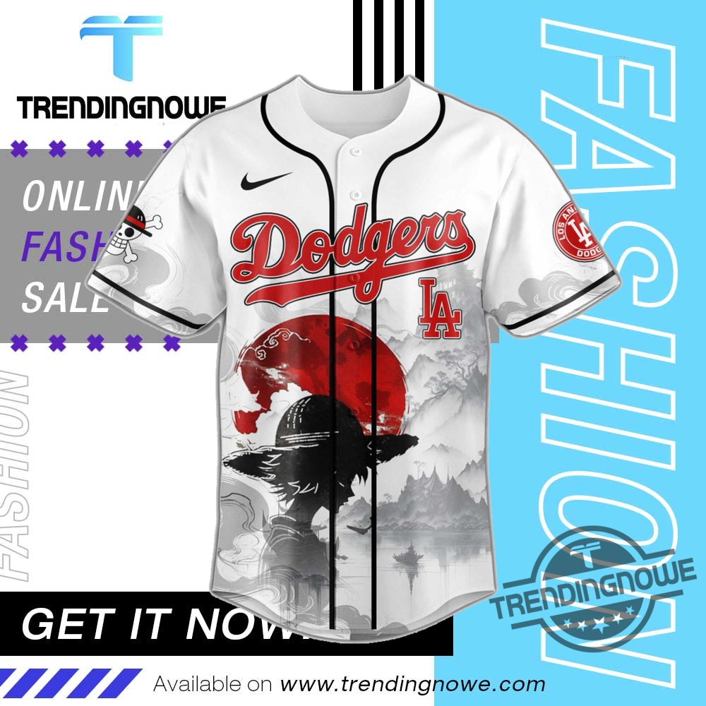 "Top 2025 Baseball Jerseys: Star Wars, One Piece, and Heritage" 6 Los Angeles Dodgers One Piece Peach Blossom 2025 Baseball Jersey