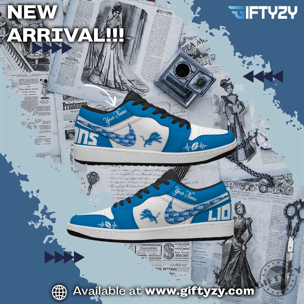 NFL Teams Personalized Air Jordan 1 Shoes 7 Detroit Lions Nfl Football Personalized Air Jordan 1 Shoes