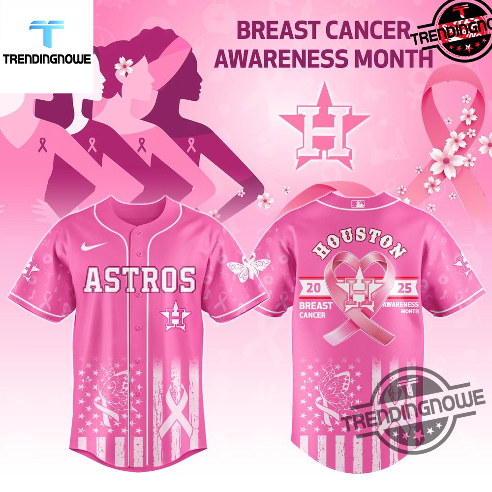 "Top 2025 Baseball Jerseys: Star Wars, One Piece, and Heritage" 10 Houston Astros Breast Cancer Awareness Month 2025 Baseball Jersey