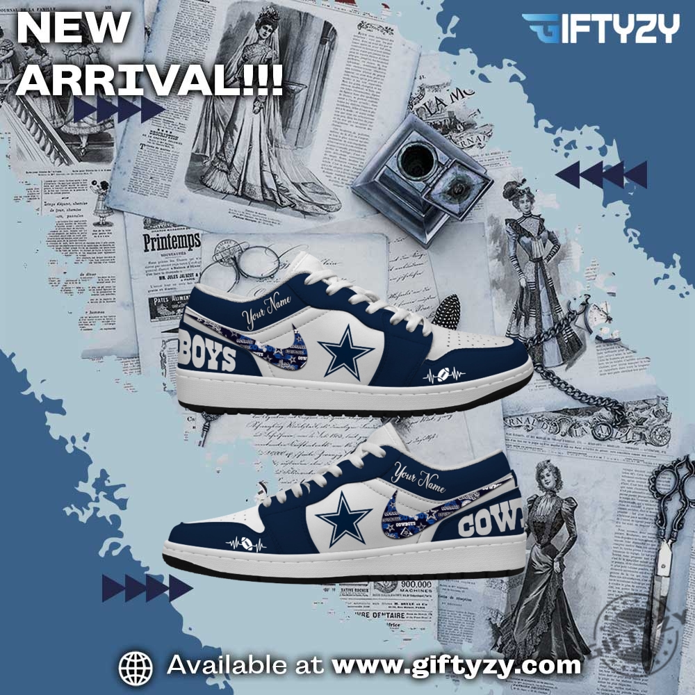 NFL Teams Personalized Air Jordan 1 Shoes 9 Dallas Cowboys Nfl Football Personalized Air Jordan 1 Shoes