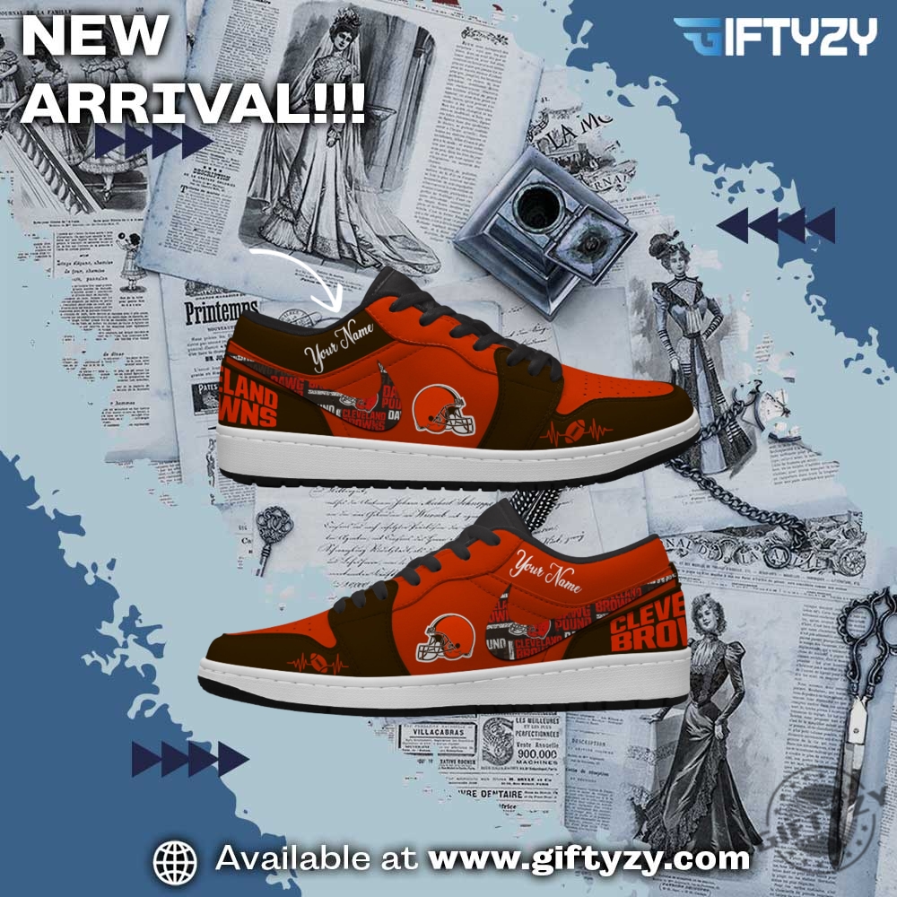 NFL Teams Personalized Air Jordan 1 Shoes 10 Cleveland Browns Nfl Football Personalized Air Jordan 1 Shoes