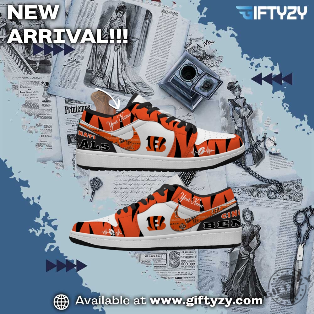 NFL Teams Personalized Air Jordan 1 Shoes 12 Cincinnati Bengals Nfl Football Personalized Air Jordan 1 Shoes