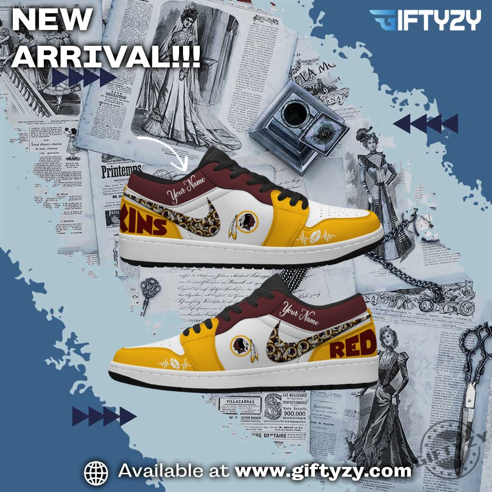 NFL Teams Personalized Air Jordan 1 Shoes 13 Washington Redskins Nfl Football Personalized Air Jordan 1 Shoes