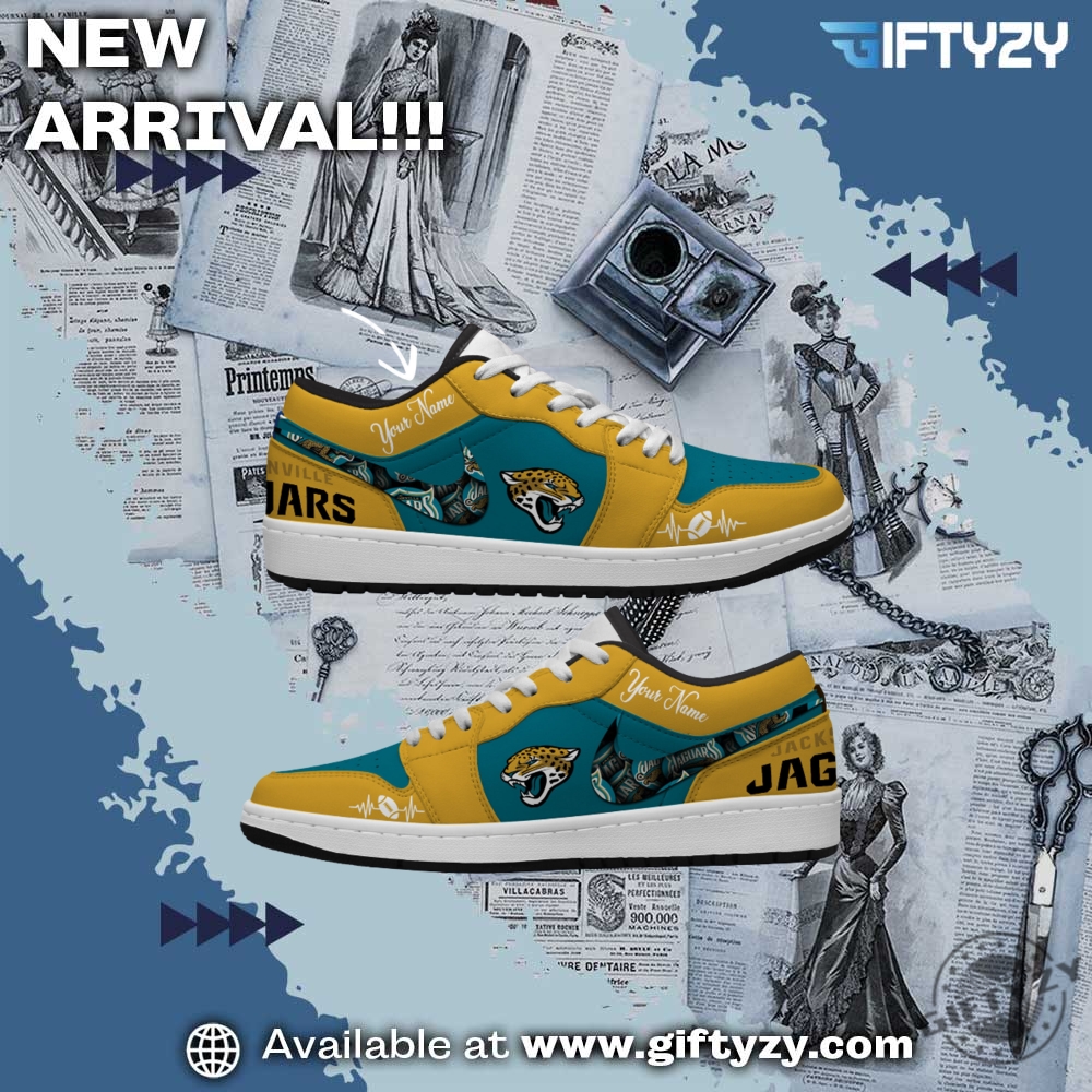 NFL Teams Personalized Air Jordan 1 Shoes 16 Jacksonville Jaguars Nfl Football Personalized Air Jordan 1 Shoes