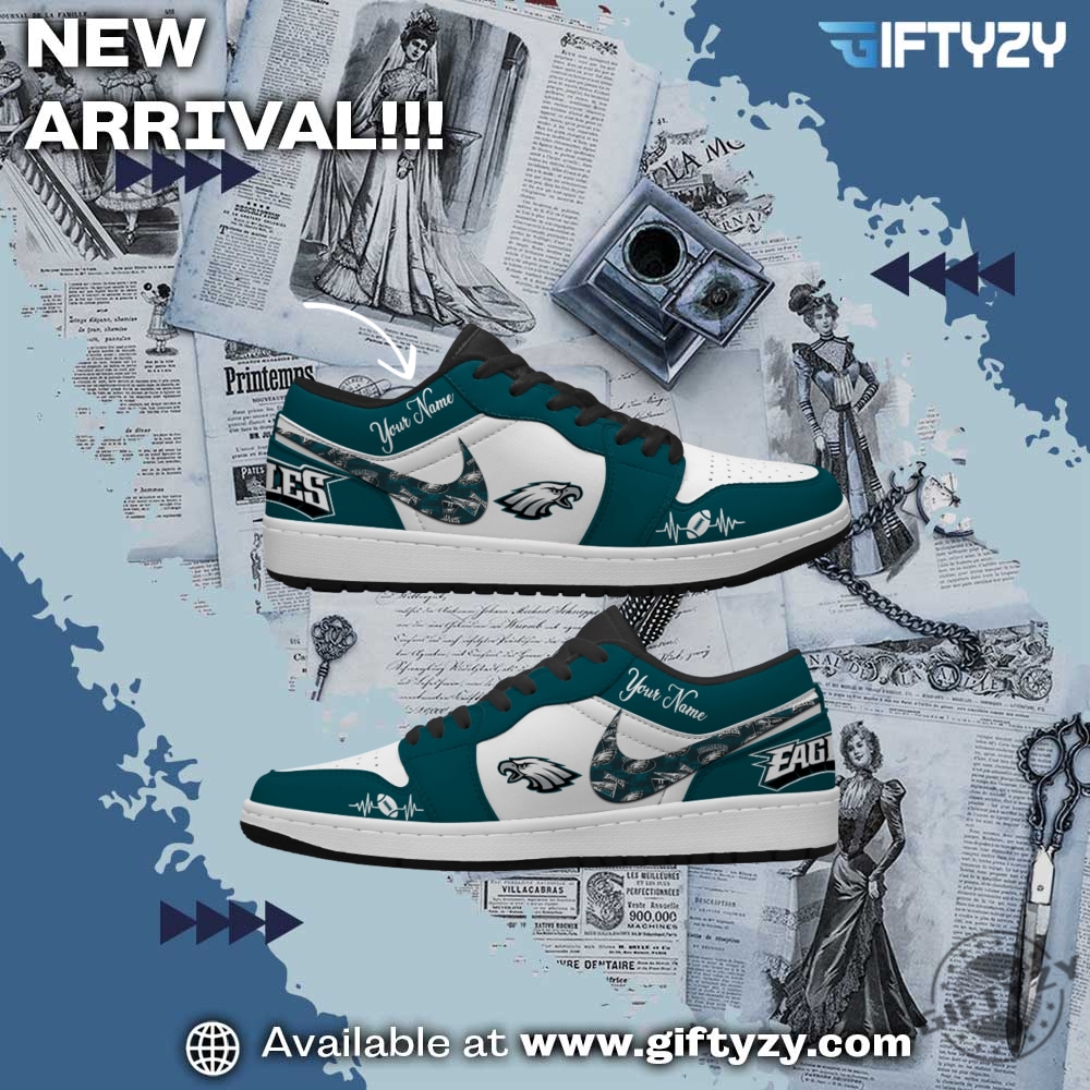 NFL Teams Personalized Air Jordan 1 Shoes 18 Philadelphia Eagles Nfl Football Personalized Air Jordan 1 Shoes