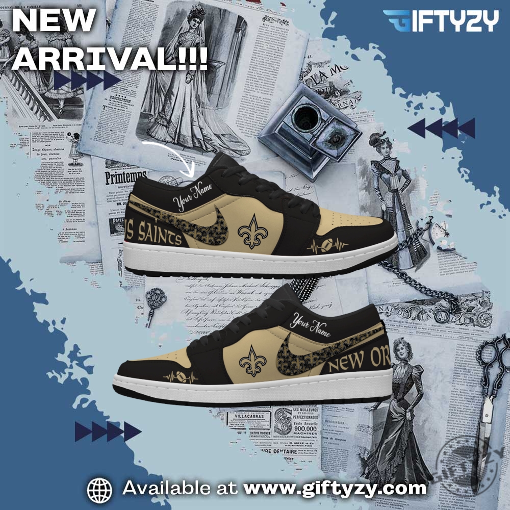 NFL Teams Personalized Air Jordan 1 Shoes 20 New Orleans Saints Nfl Football Personalized Air Jordan 1 Shoes