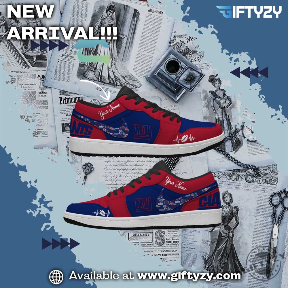 NFL Teams Personalized Air Jordan 1 Shoes 22 New York Giants Nfl Football Personalized Air Jordan 1 Shoes