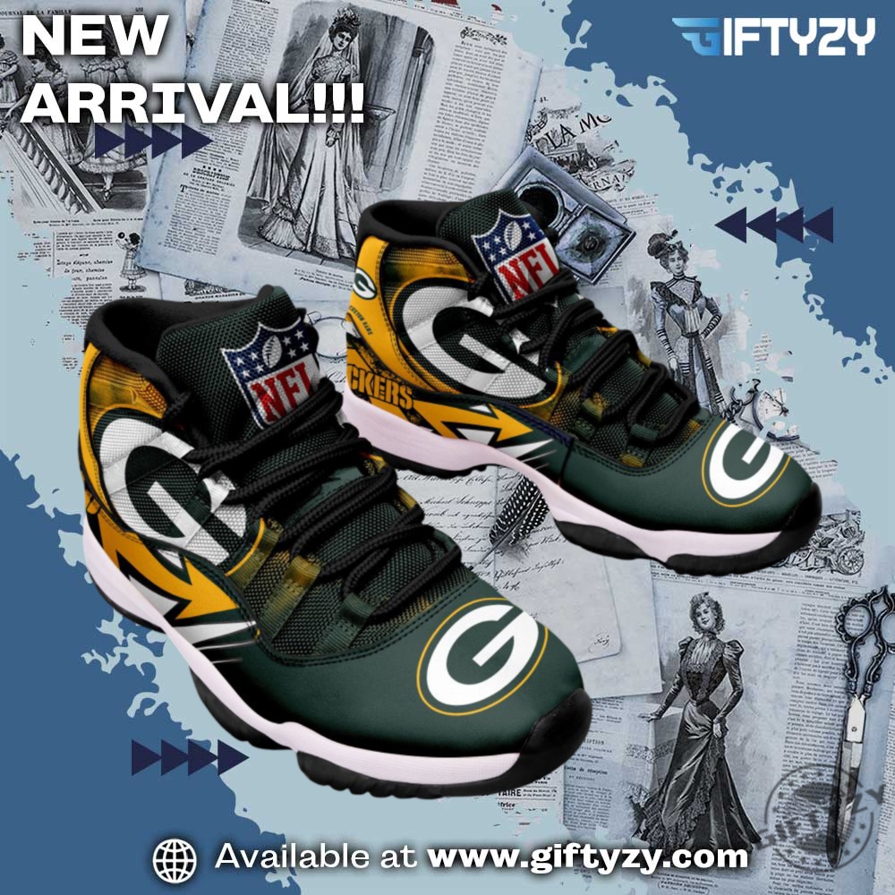NFL Football Team Air Jordan 11 Shoes Sneaker 2 Green Bay Packers Nfl Football Team Air Jordan 11 Shoes Sneaker