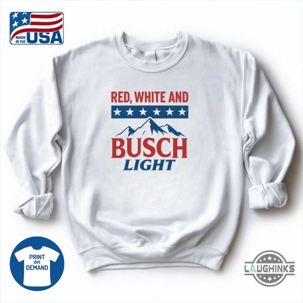 red white and busch light 4th of july shirt