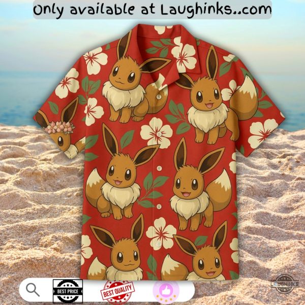 eevee pokemon hawaiian shirt