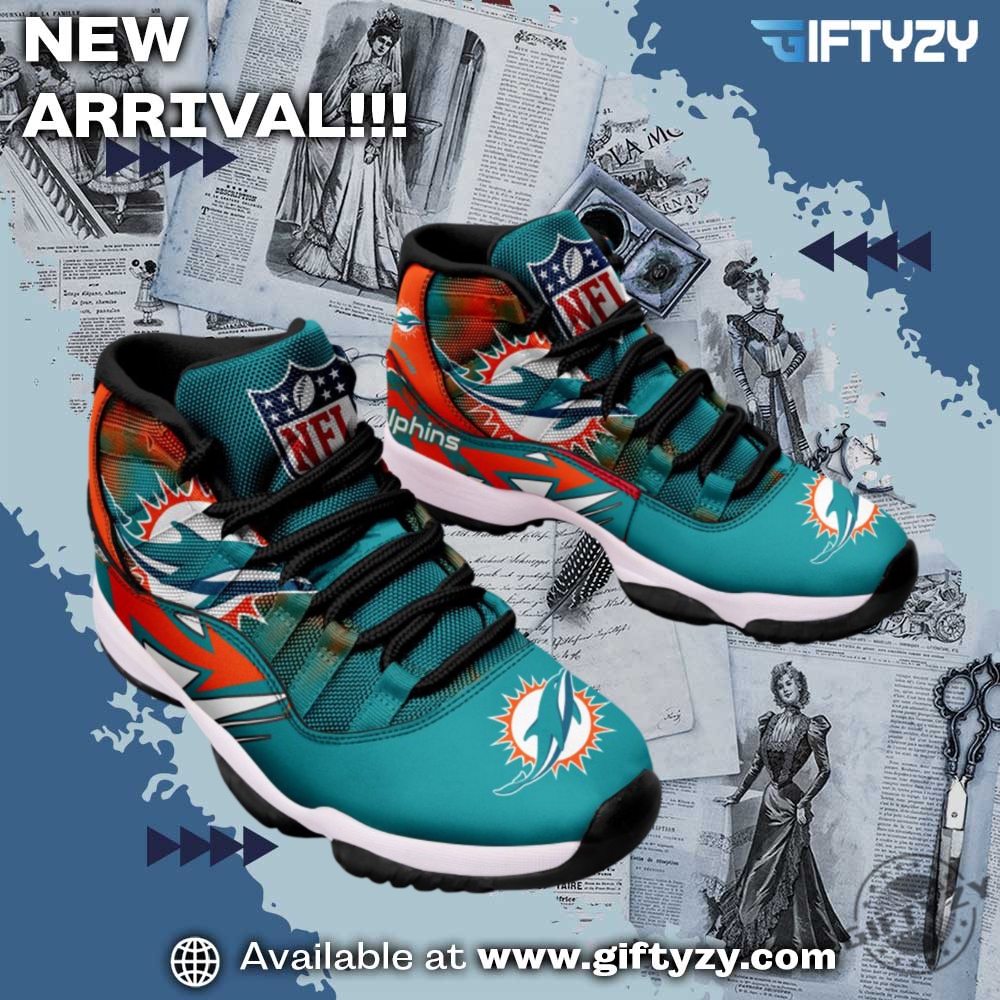 NFL Football Team Air Jordan 11 Shoes Sneaker 21 Miami Dolphins Nfl Football Team Air Jordan 11 Shoes Sneaker