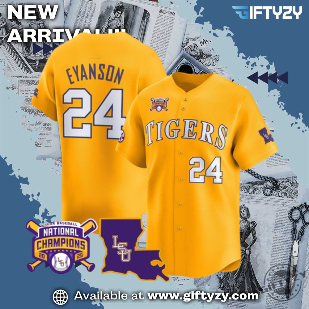MLB 2025 Baseball Jersey 4 Mlb Lsu Eyanson Tigers National 2025 Champion Jersey