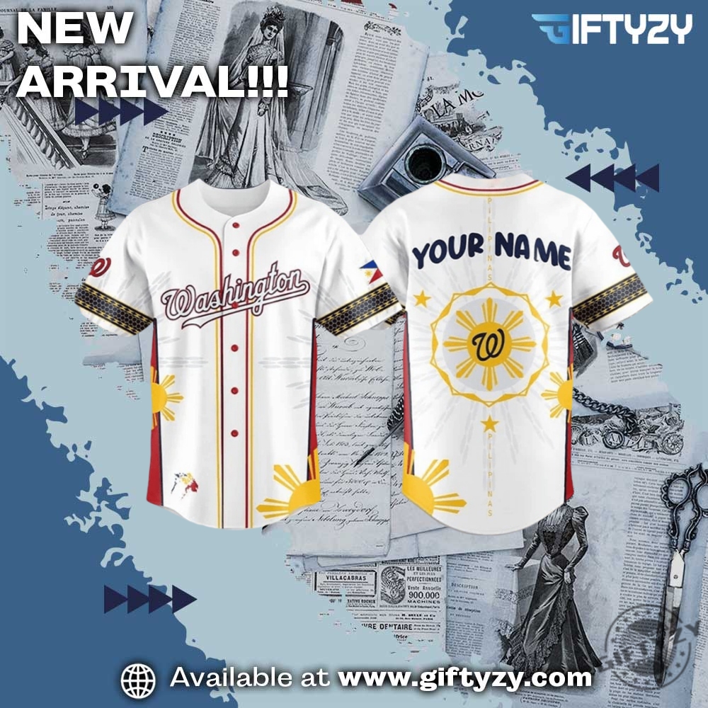 MLB 2025 Baseball Jersey 20 Mlb Washington Nationals Filipino Heritage Night Custom Baseball Jersey