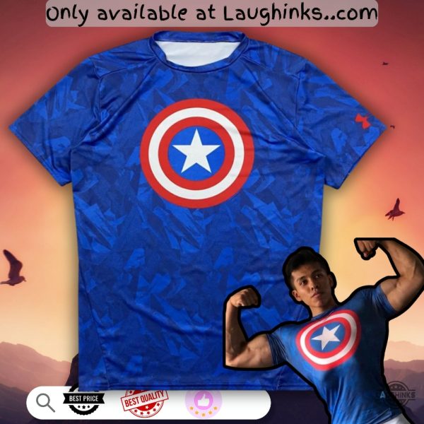 2013 under armour marvel captain america compression shirt full printed replica