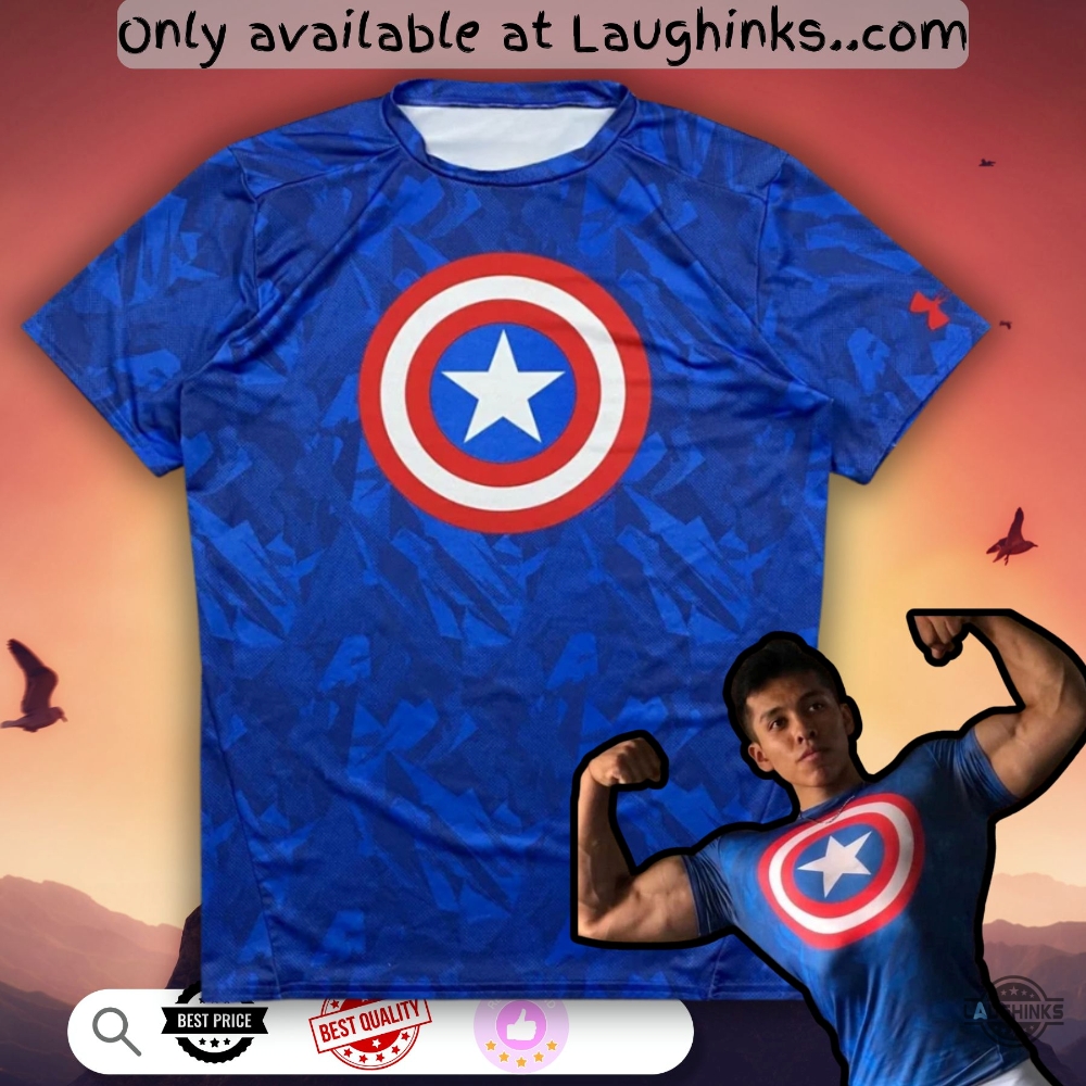 2013 Under Armour Marvel Captain America Compression Shirt Full Printed Replica 3 2013 Under Armour MARVEL Captain America Compression Shirt Full Printed replica