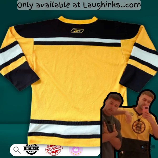 love island 2025 harry boston bruins yellow hockey jersey shirt
