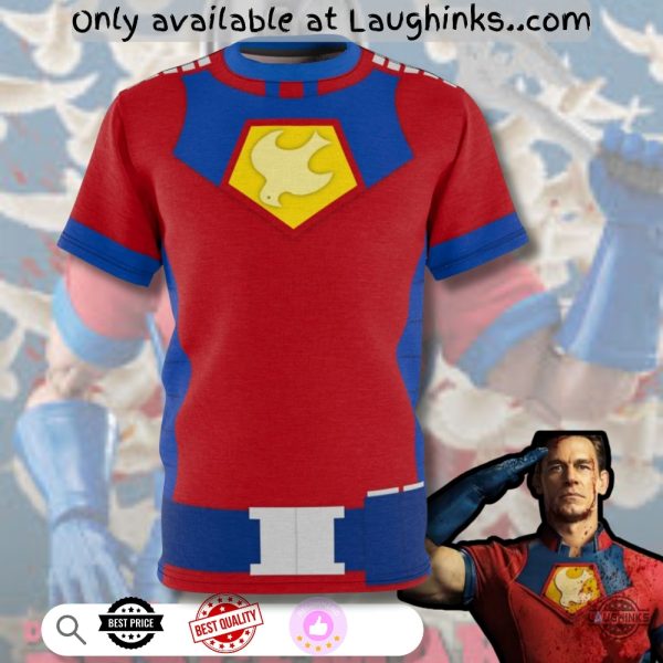 john cena the sucide squad peacemaker uniform cosplay costume halloween 3d shirt laughinks 1