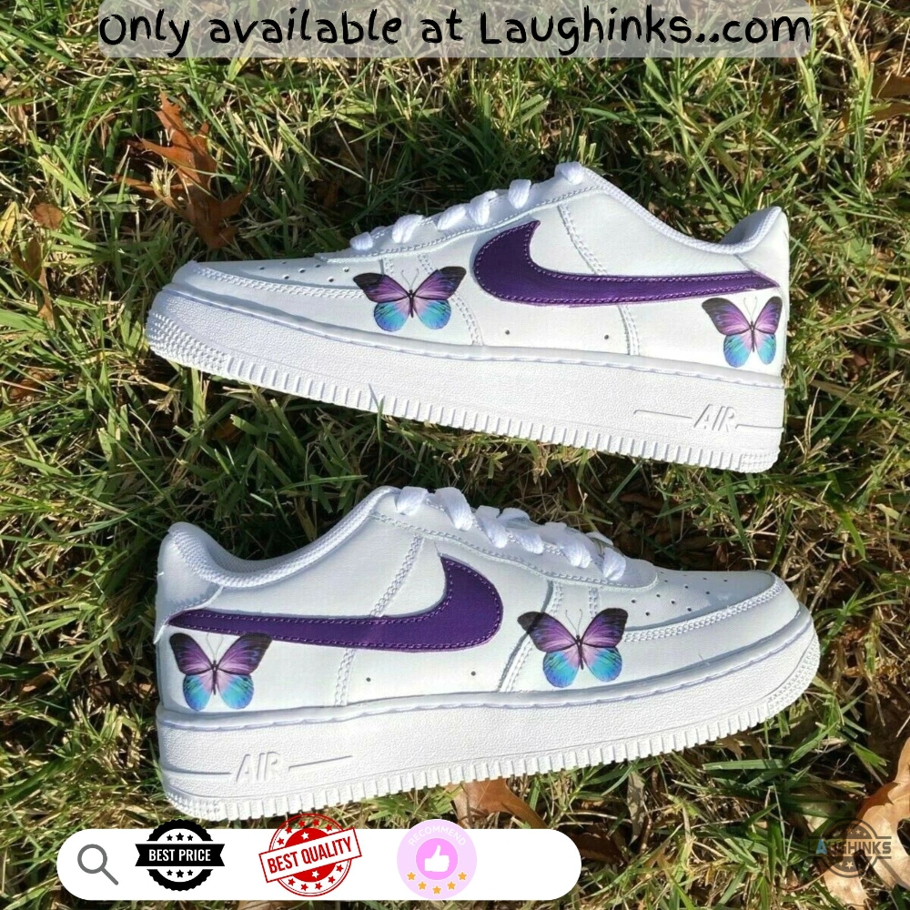 Nike Air Force 1 Purple Pearlescent Butterfly Custom Shoes Dupe 7 Nike Air Force 1 Purple Pearlescent Butterfly Custom Shoes Dupe
