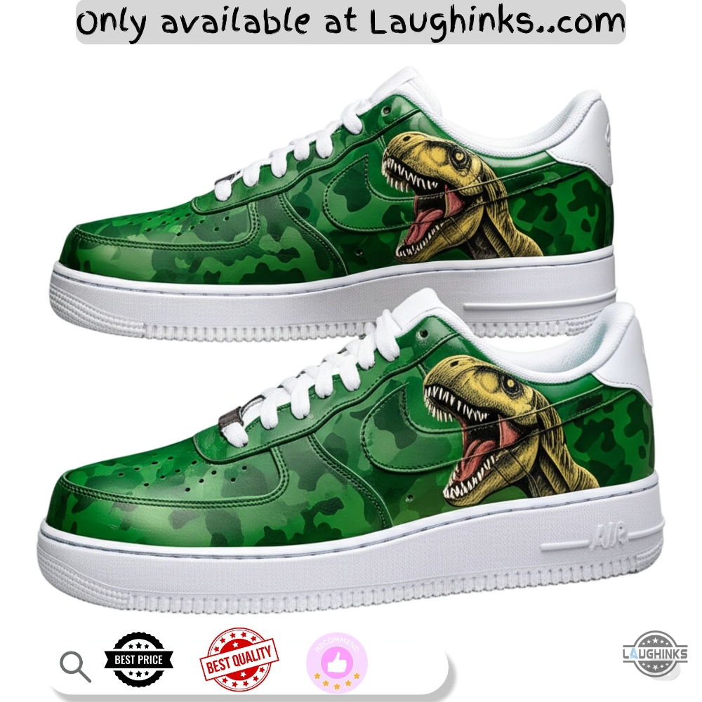 The Park Is Open Jurassic Park Limited Edition Custom Air Force 1 Sneakers Shoes 4 The Park Is Open Jurassic Park Limited Edition Custom Air Force 1 Sneakers Shoes