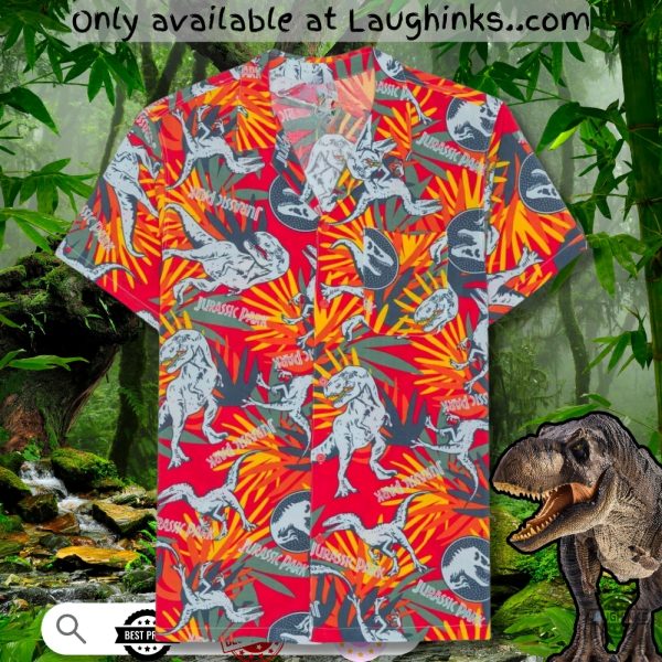 target new red jurassic park hawaiian shirt replica