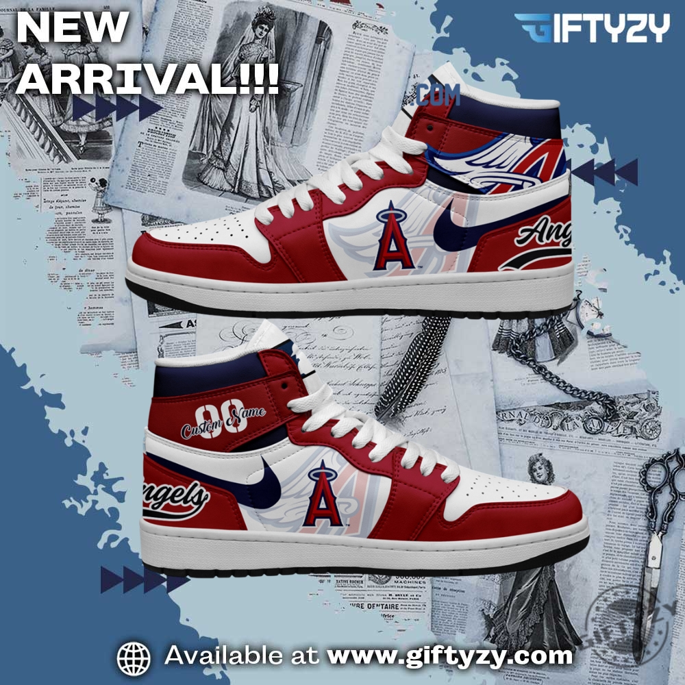 Los Angeles Angels Mlb Baseball Team Personalized Air Jordan 1 Shoes