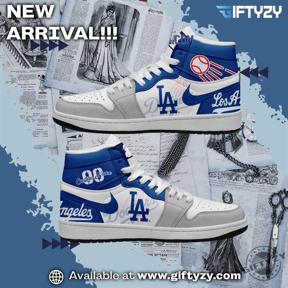 Los Angeles Dodgers Mlb Baseball Team Personalized Air Jordan 1 Shoes