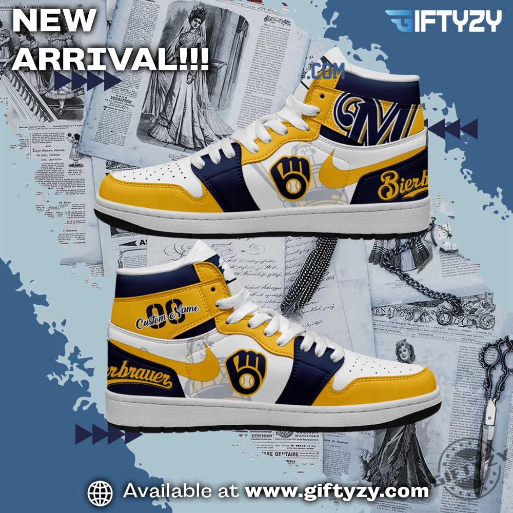 Milwaukee Brewers Mlb Baseball Team Personalized Air Jordan 1 Shoes