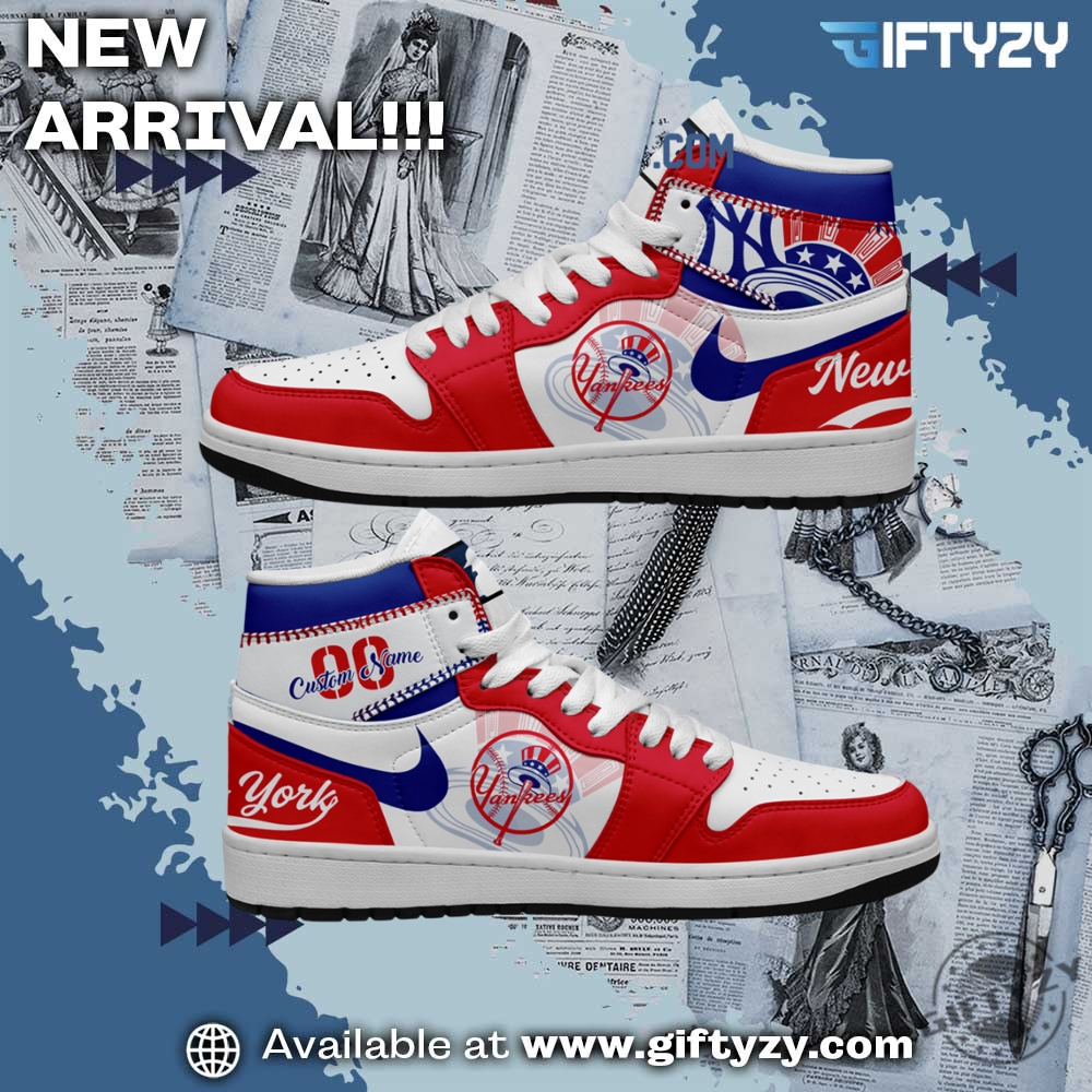 New York Yankees Mlb Baseball Team Personalized Air Jordan 1 Shoes