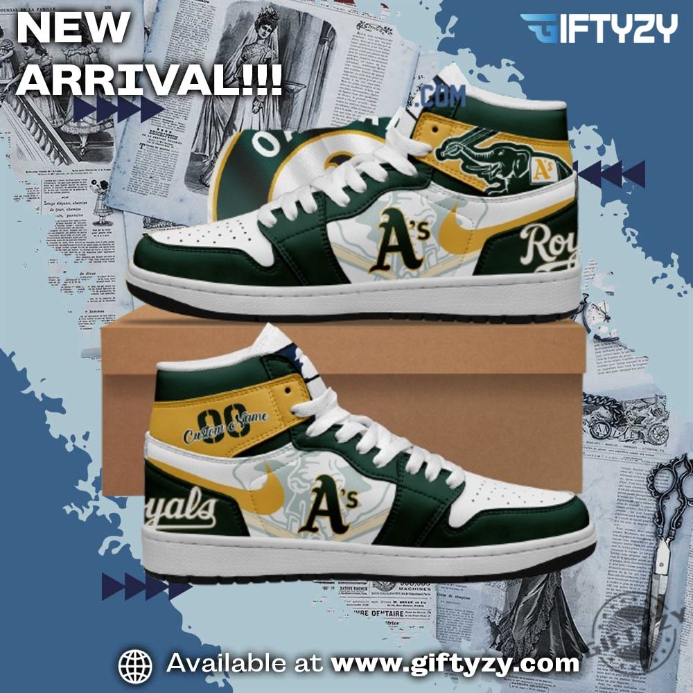 Oakland Athletics Mlb Baseball Team Personalized Air Jordan 1 Shoes