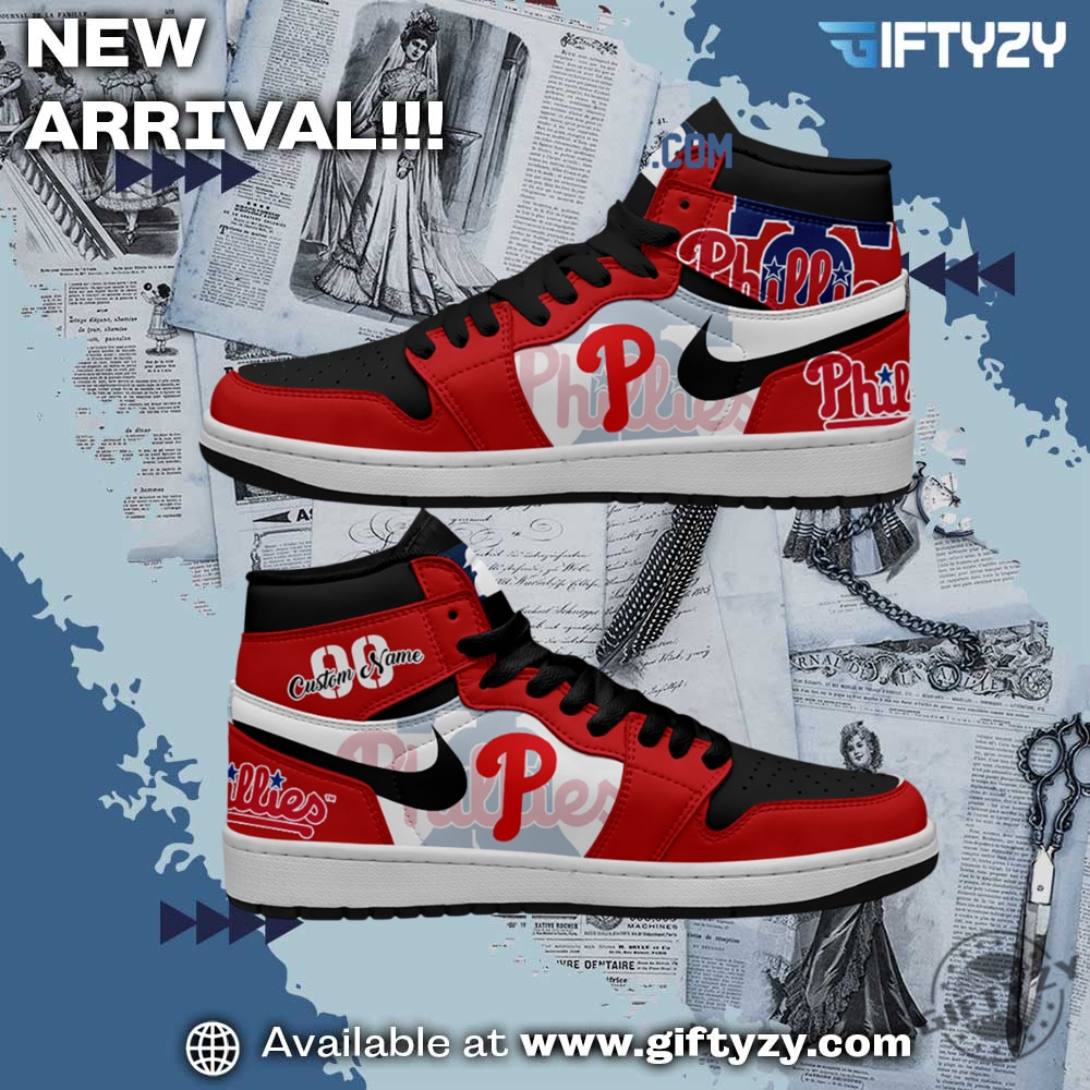 Philadelphia Phillies Mlb Baseball Team Personalized Air Jordan 1 Shoes