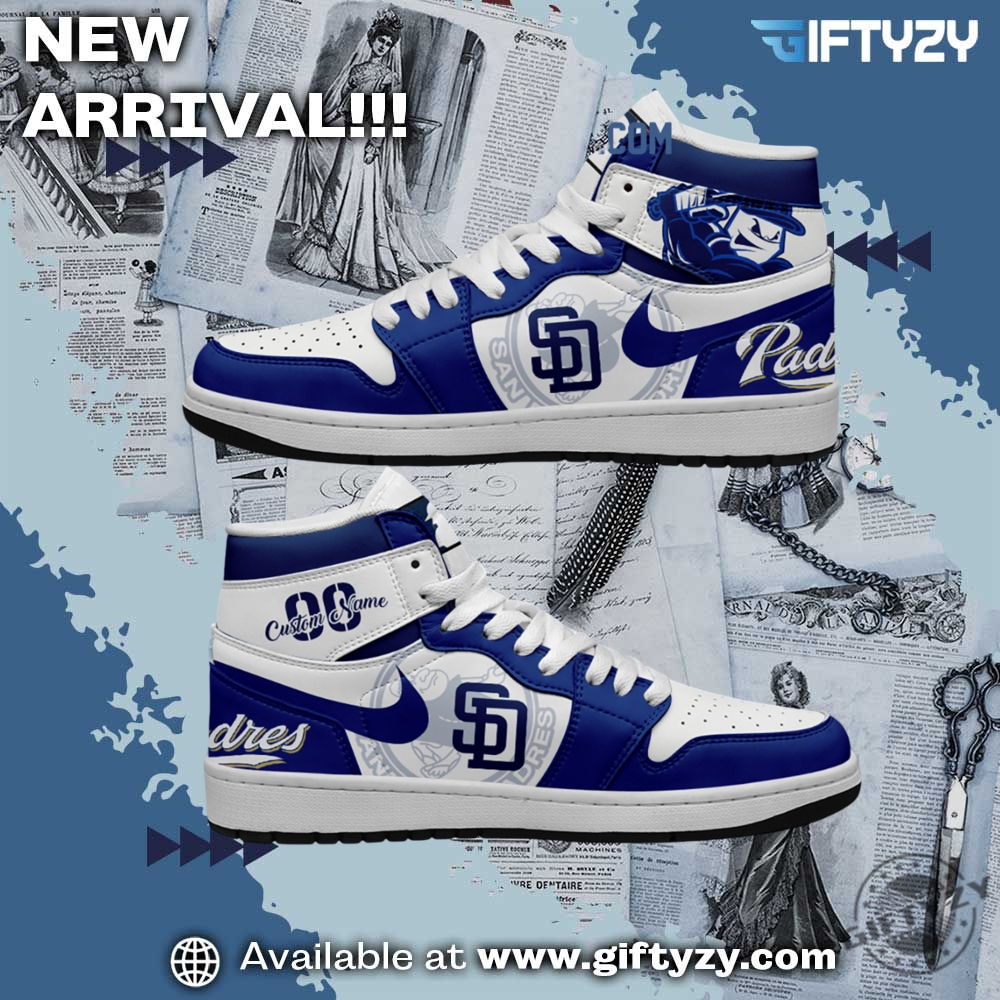 San Diego Padres Mlb Baseball Team Personalized Air Jordan 1 Shoes giftyzy 1