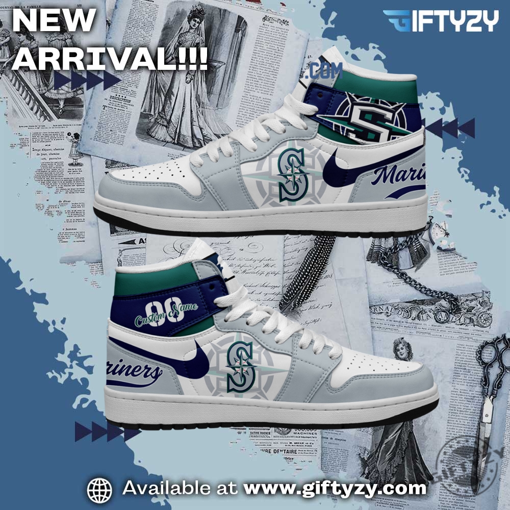Seattle Mariners Mlb Baseball Team Personalized Air Jordan 1 Shoes