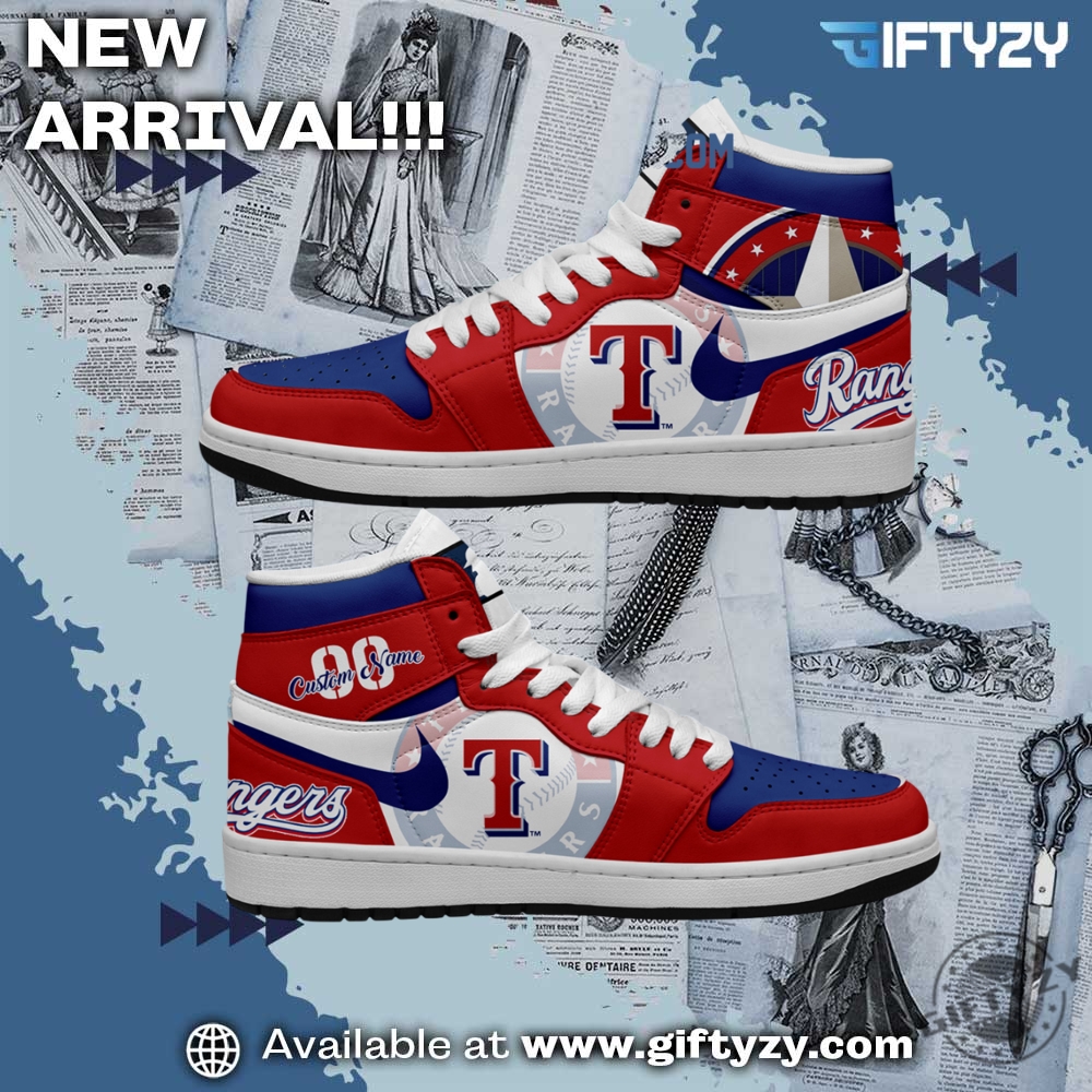 Texas Rangers Mlb Baseball Team Personalized Air Jordan 1 Shoes