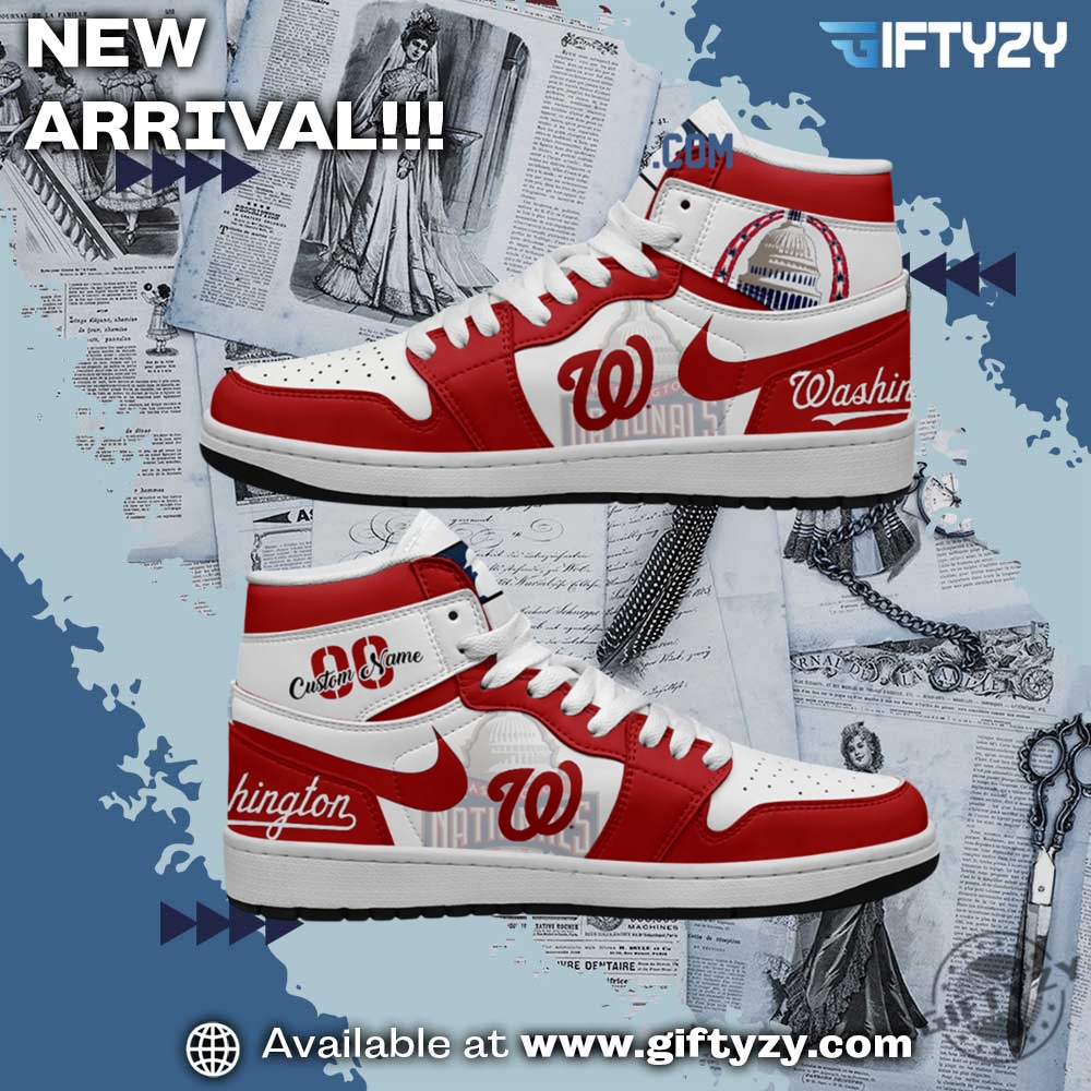 Washington Nationals Mlb Baseball Team Personalized Air Jordan 1 Shoes