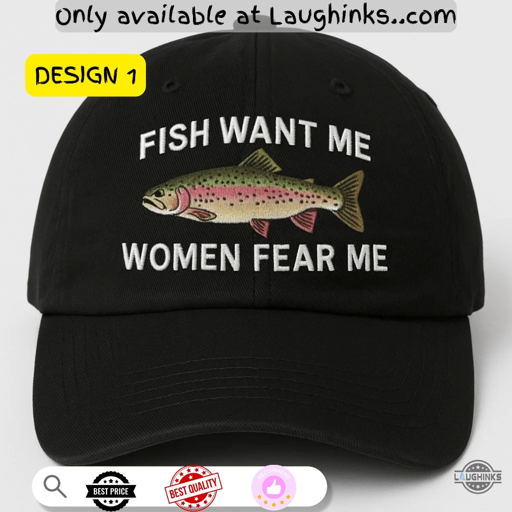 Government Agents Want Me Fish Fear Me Embroidered Hat Or Women Fear Me Fish Want Me Hat 4 Government Agents Want Me Fish Fear Me Embroidered Hat or Women Fear Me Fish Want Me Hat