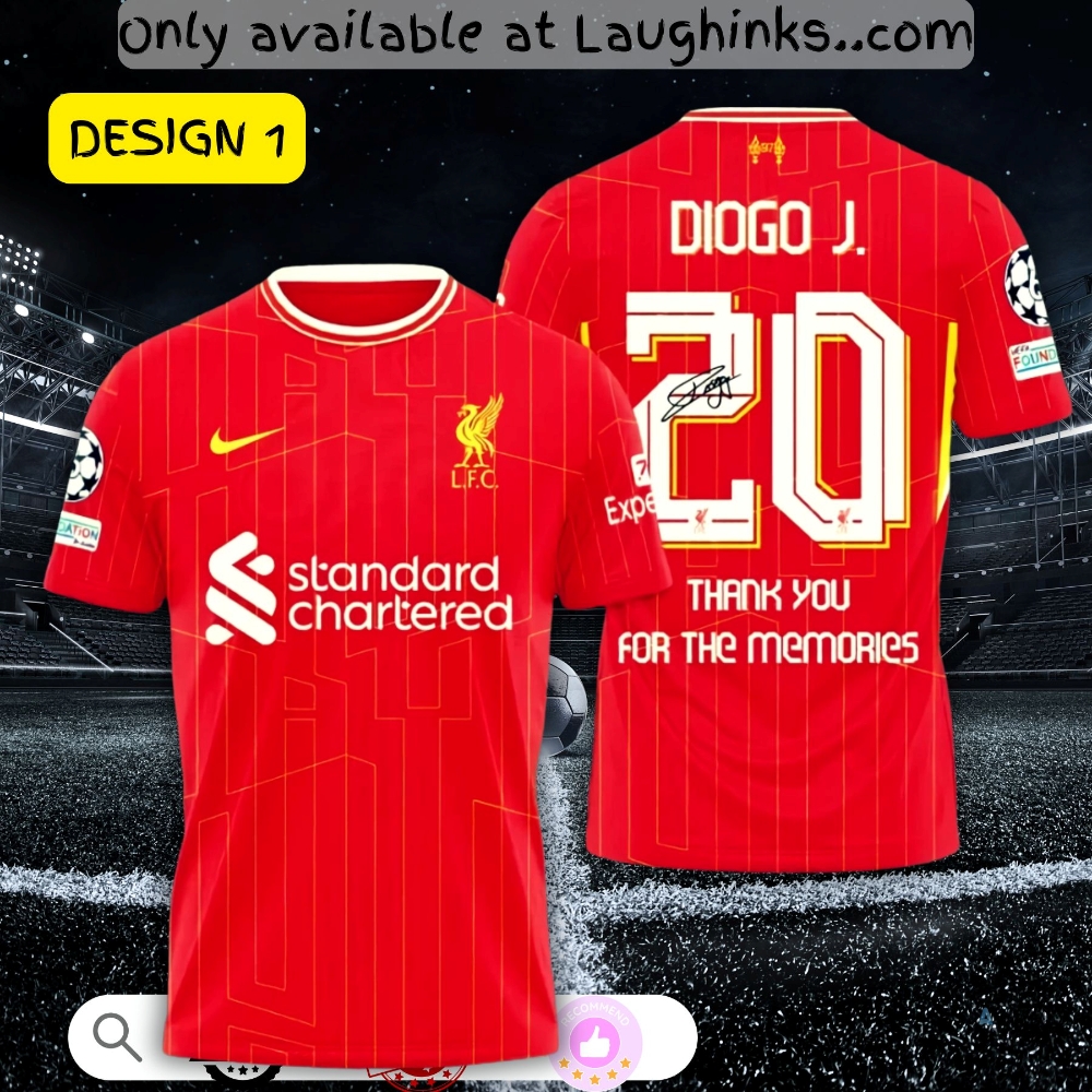 Diogo Jota Liverpool 3D Football Jersey Shirt Fc Fan Thank You For The Memories Gift For Men Women 2024 2025 2026 And More (choose a Design Number in note box) 11 Diogo Jota Liverpool 3D Football Jersey Shirt FC Fan Thank You for the Memories Gift for Men Women