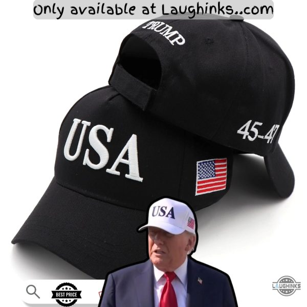 trump white usa embroidered hat 45 47