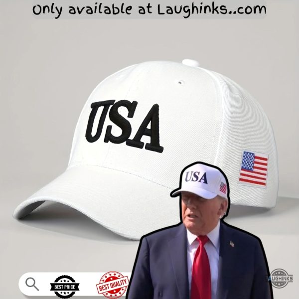 trump white usa embroidered hat 45 47