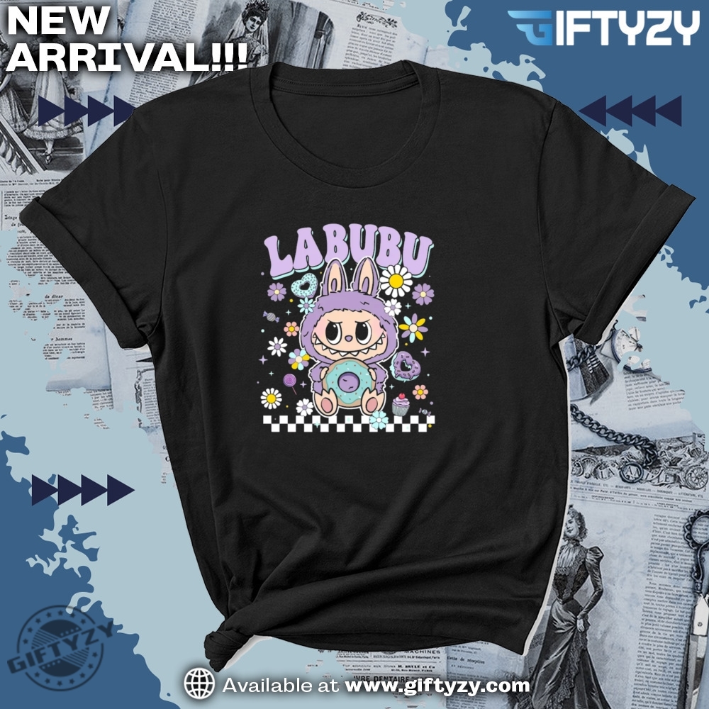Labubu Floral Donut Pastel Cartoon Character Shirt 7 Labubu Floral Donut Pastel Cartoon Character Shirt