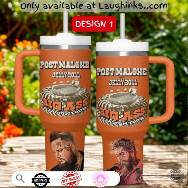 post malone jelly roll big ass stadium tour stanley tumbler 40oz dupe