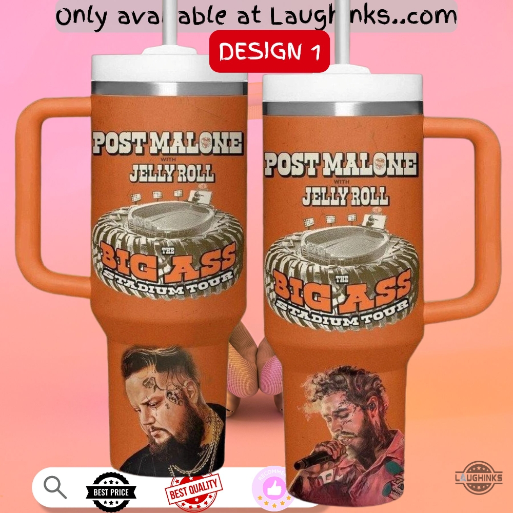 Post Malone Jelly Roll Big Ass Stadium Tour Stanley Tumbler 40Oz Dupe (choose a design number in customer note box) 11 post malone jelly roll big ass stadium tour stanley tumbler 40oz dupe